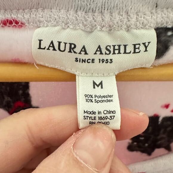 Laura Ashley M Scottie Dog Pajamas 2pc Pink Heart Valentine Fleece Long Sleeve - Picture 10 of 11